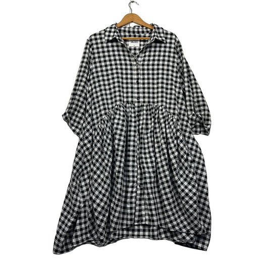 She Street Black White Gingham Dress - Size M/L