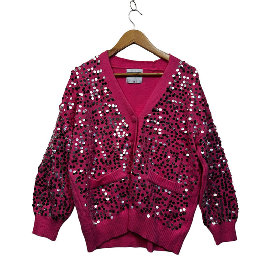 She Street Pink Sequin Cardigan - Size L/XL