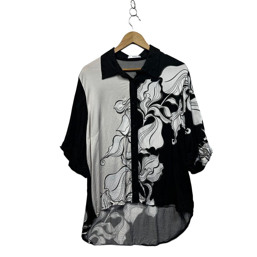 Sheike Black Floral Shirt - Size 16
