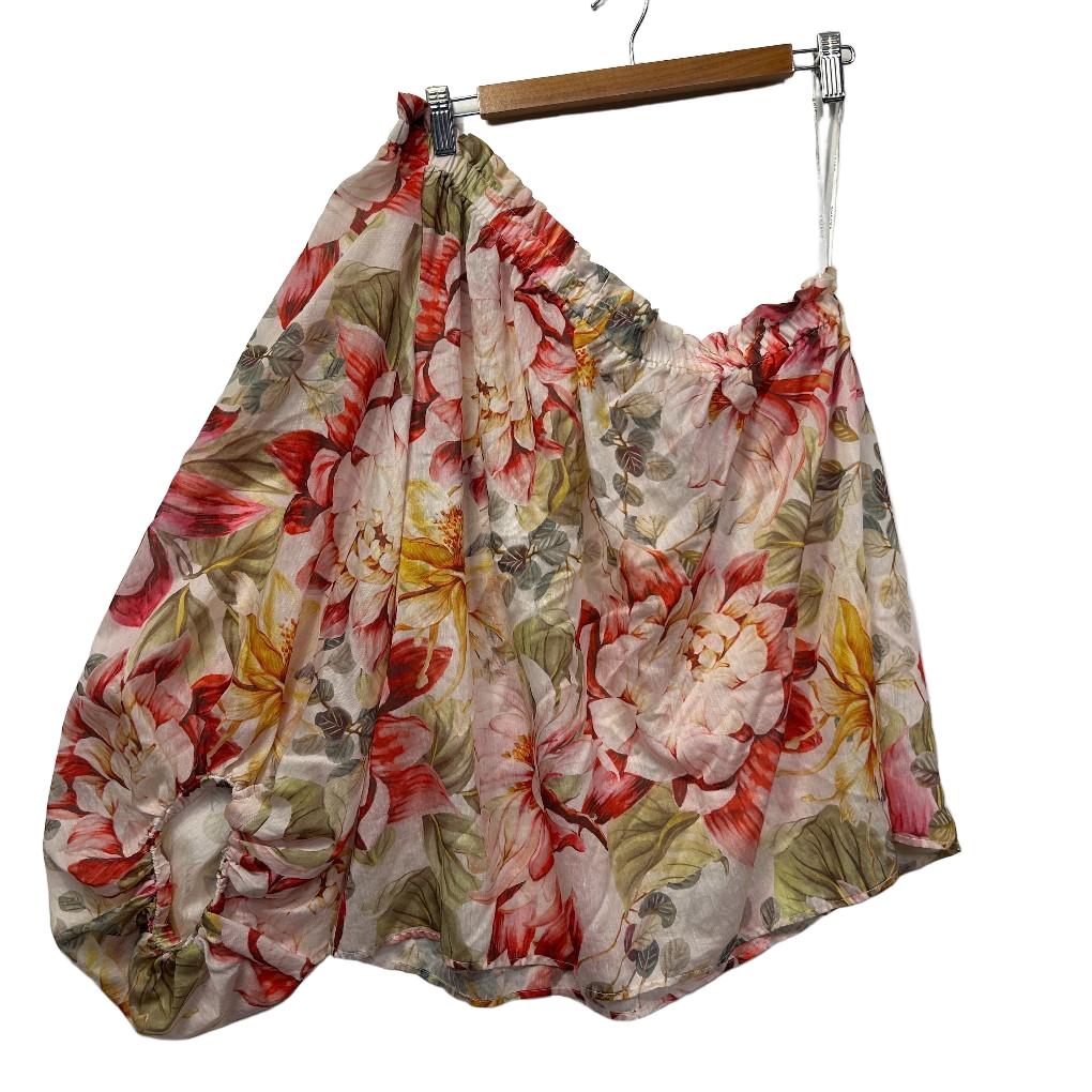 Sheike Floral One Shoulder Billow Sleeve Top - Size 16