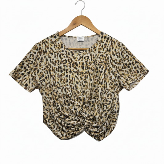 Sheike Leopard Print Crop Top - Size 16
