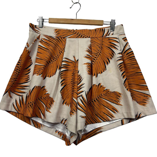 Sheike Orange Palm Leaf Print Shorts - Size 14