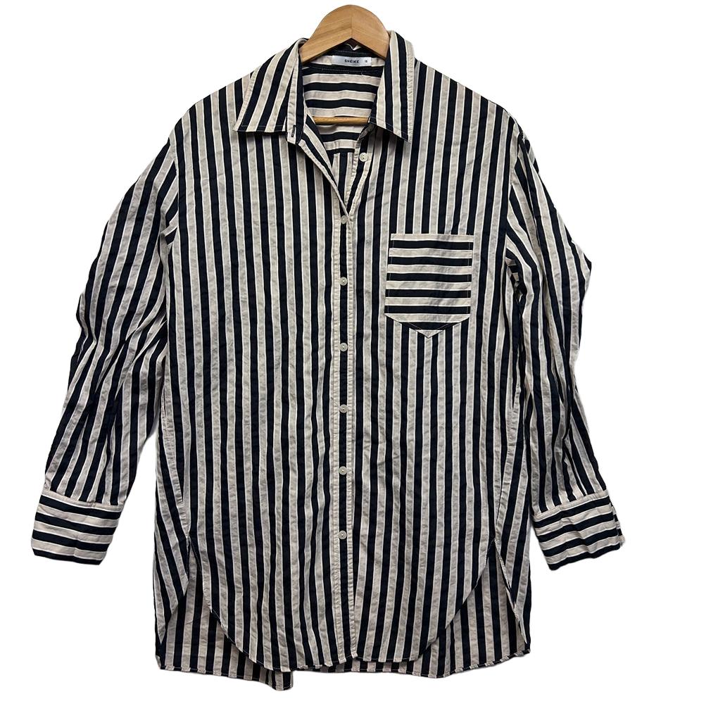 Sheike Navy Striped Shirt - Size 12