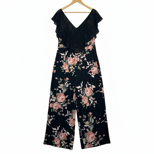 Shein Black Floral Jumpsuit - Size 1XL