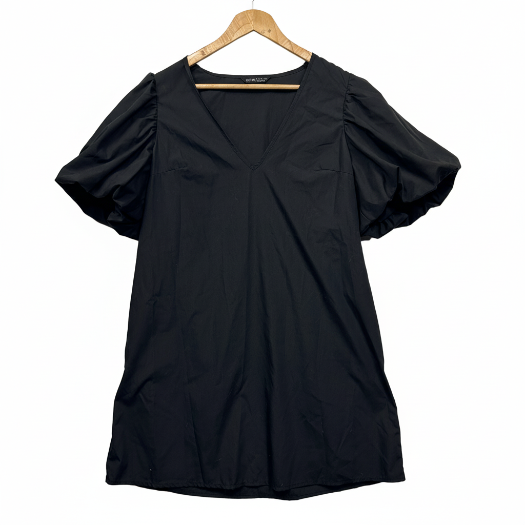 Shein Black Puff Sleeves Top - Size L