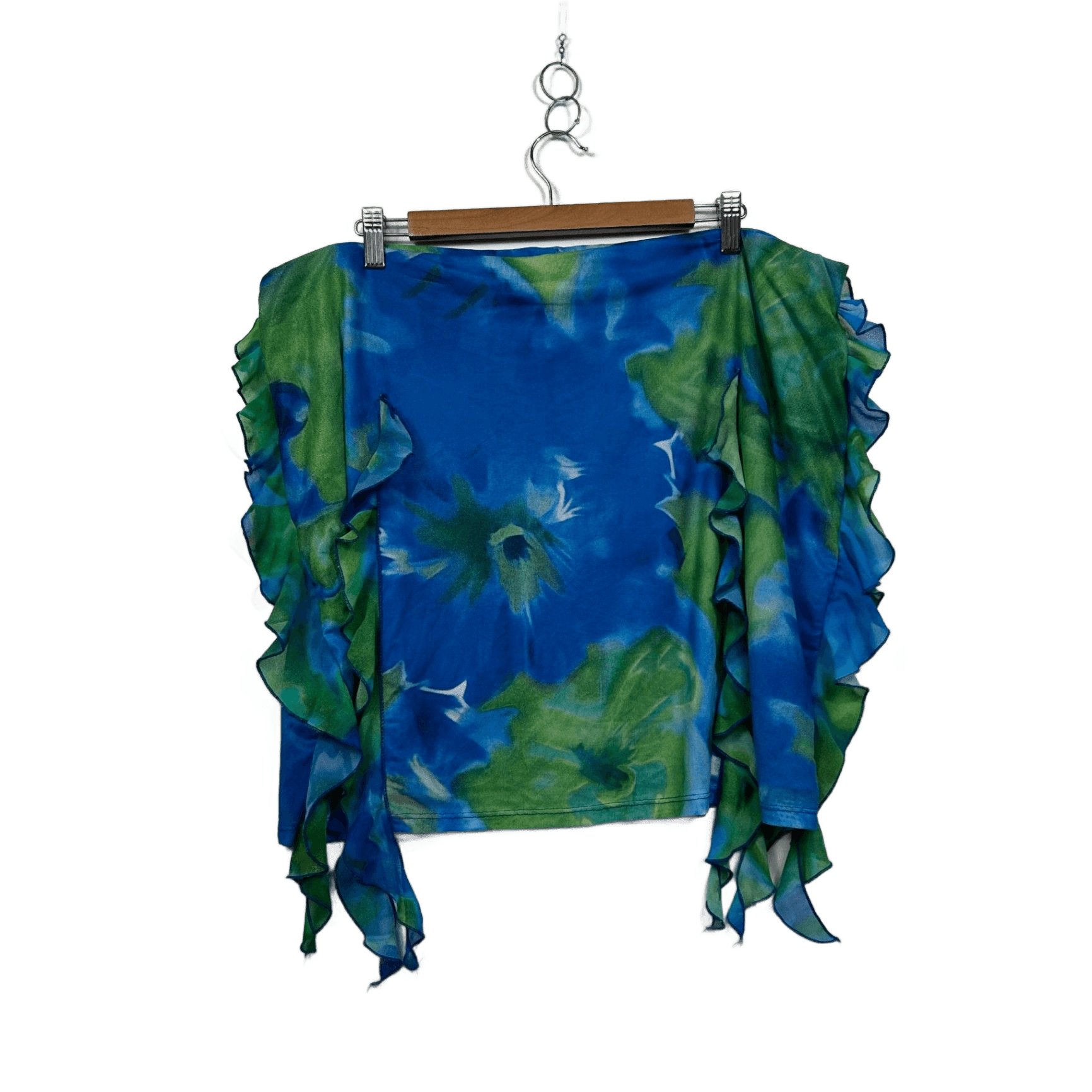 Shein Blue Green Plus Size Mesh Mini Skirt - Size 4XL