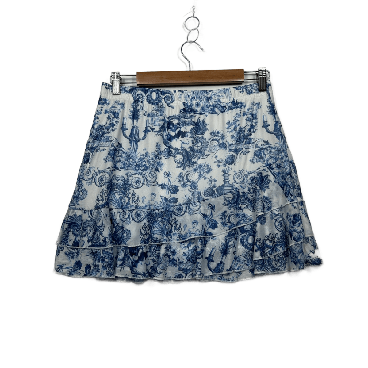 Shein Blue White Floral Mini Skirt - Size XL/14-16