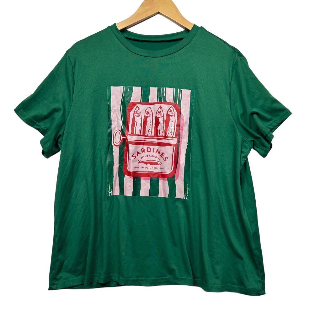 Shein Curve Green T-Shirt - Size 0XL Plus