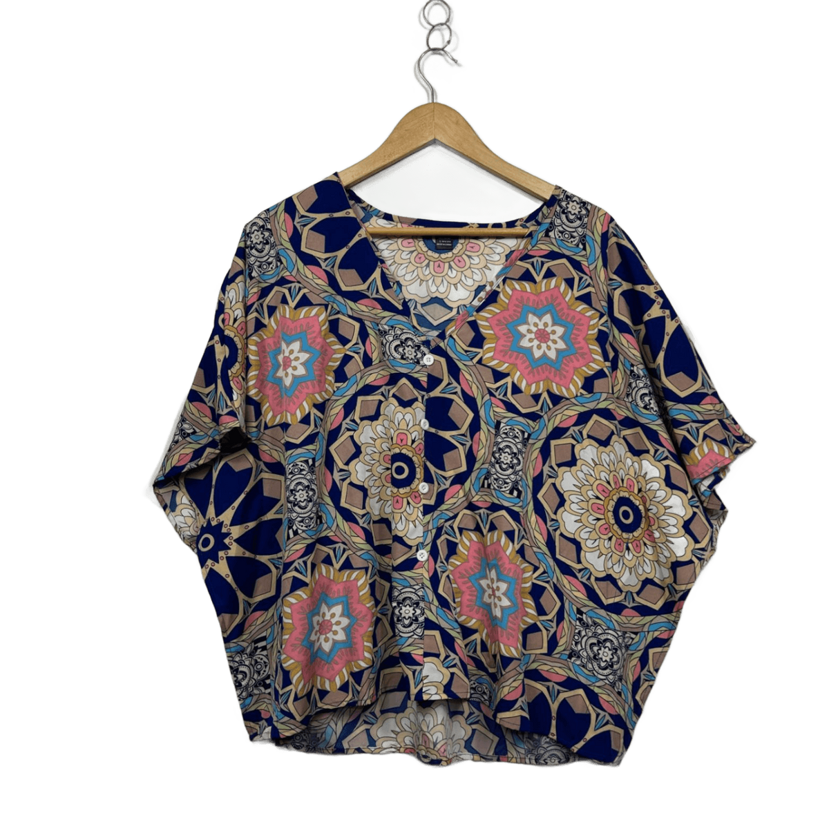 Shein Multicoloured Boxy Short Sleeve Top - Size L