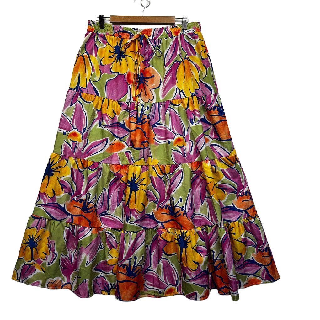 Shein Multicoloured Floral Maxi Skirt - Size 1XL