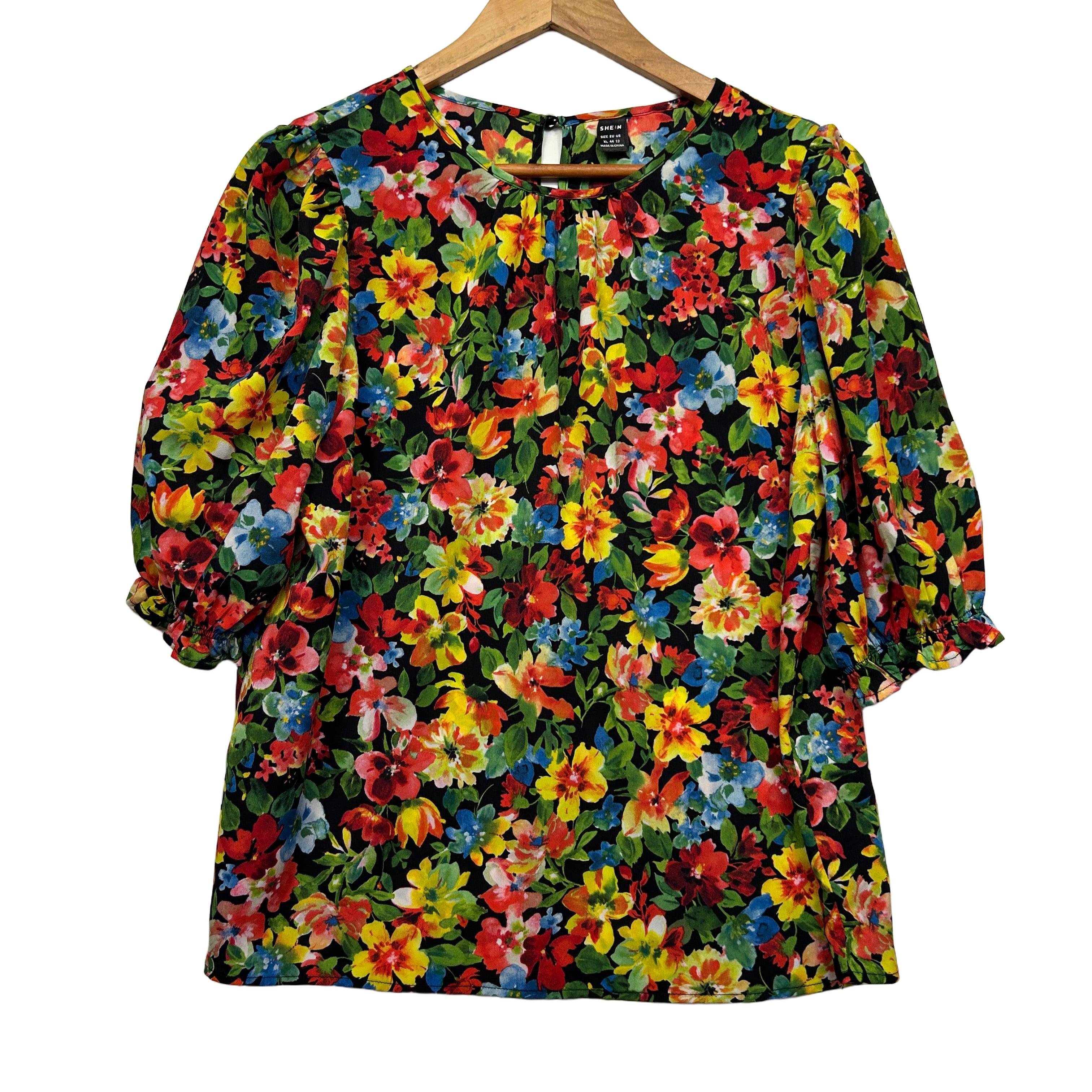 Shein Multicoloured Floral Top - Size XL