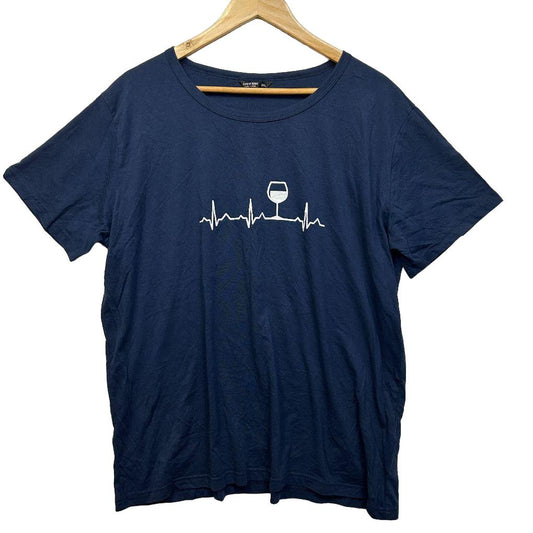 Shein Navy Cotton Wine Tee - Size 2XL