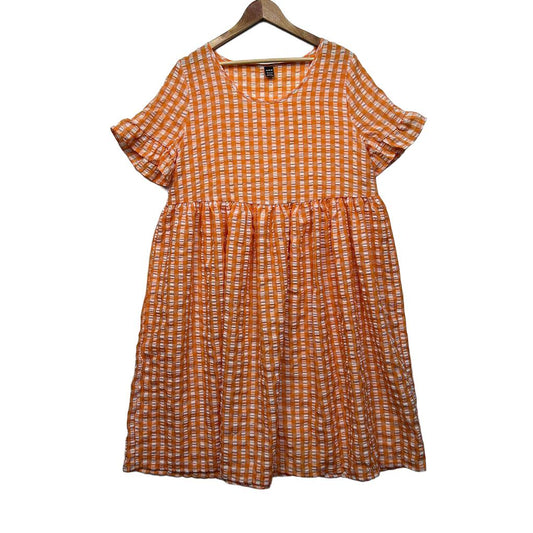 Shein Orange Gingham Dress - Size 16
