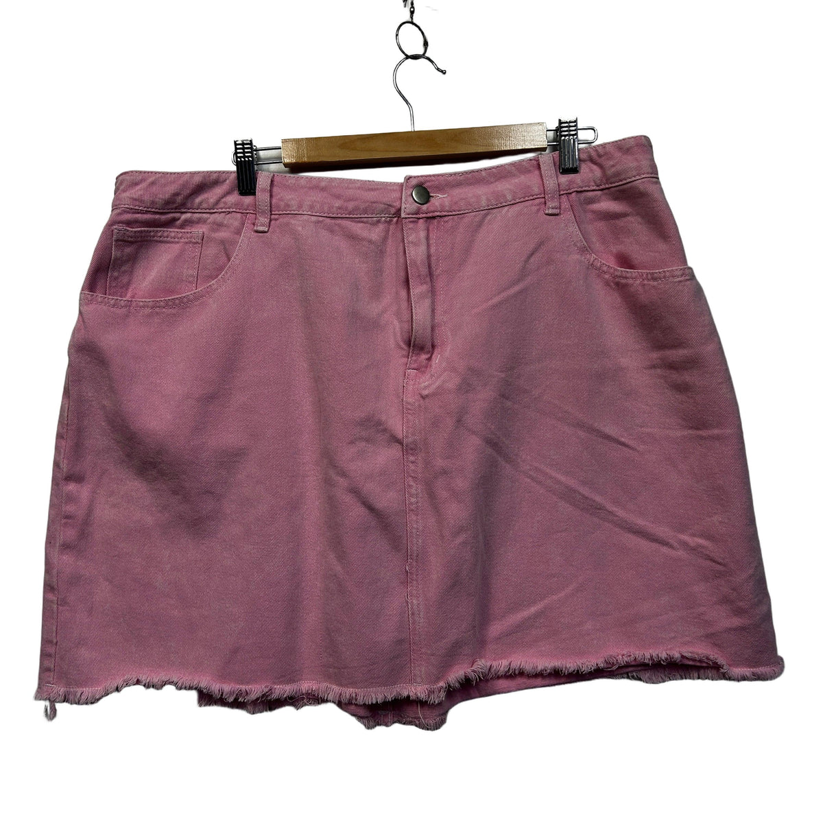 Shein Pink Plus Size Cotton Denim Mini Skirt - Size 4XL