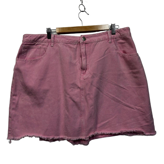 Shein Pink Plus Size Cotton Denim Mini Skirt - Size 4XL
