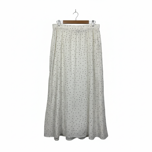 Shein White Polka Dot Maxi Skirt - Size XL