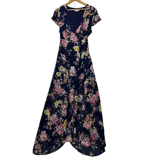 Showpo Navy Floral Plus Size Maxi Dress - Size 18