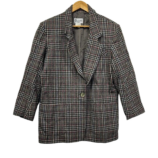 Vintage Skirtmaster Grey Check Wool Blazer - Size 16
