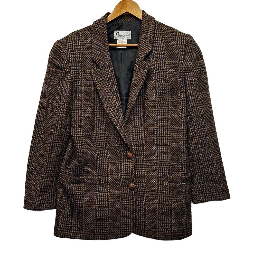 Vintage Skirtmaster Brown Houndstooth Blazer - Size 12