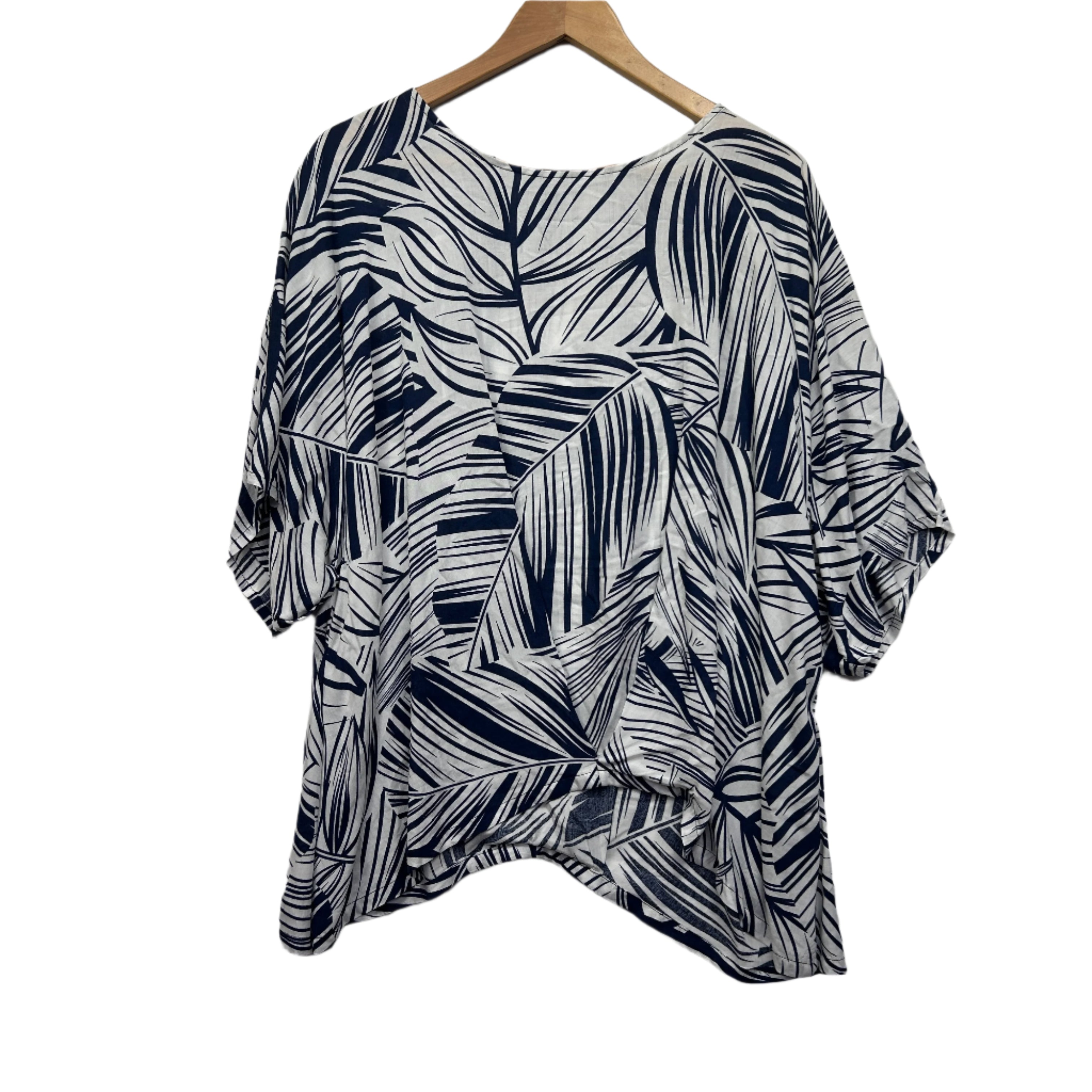 Slate The Label Blue White Floral Top - Size L/14