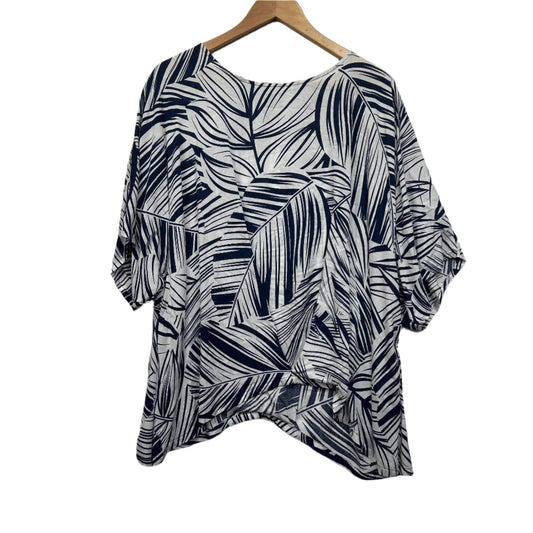 Slate The Label Blue White Floral Top - Size L/14