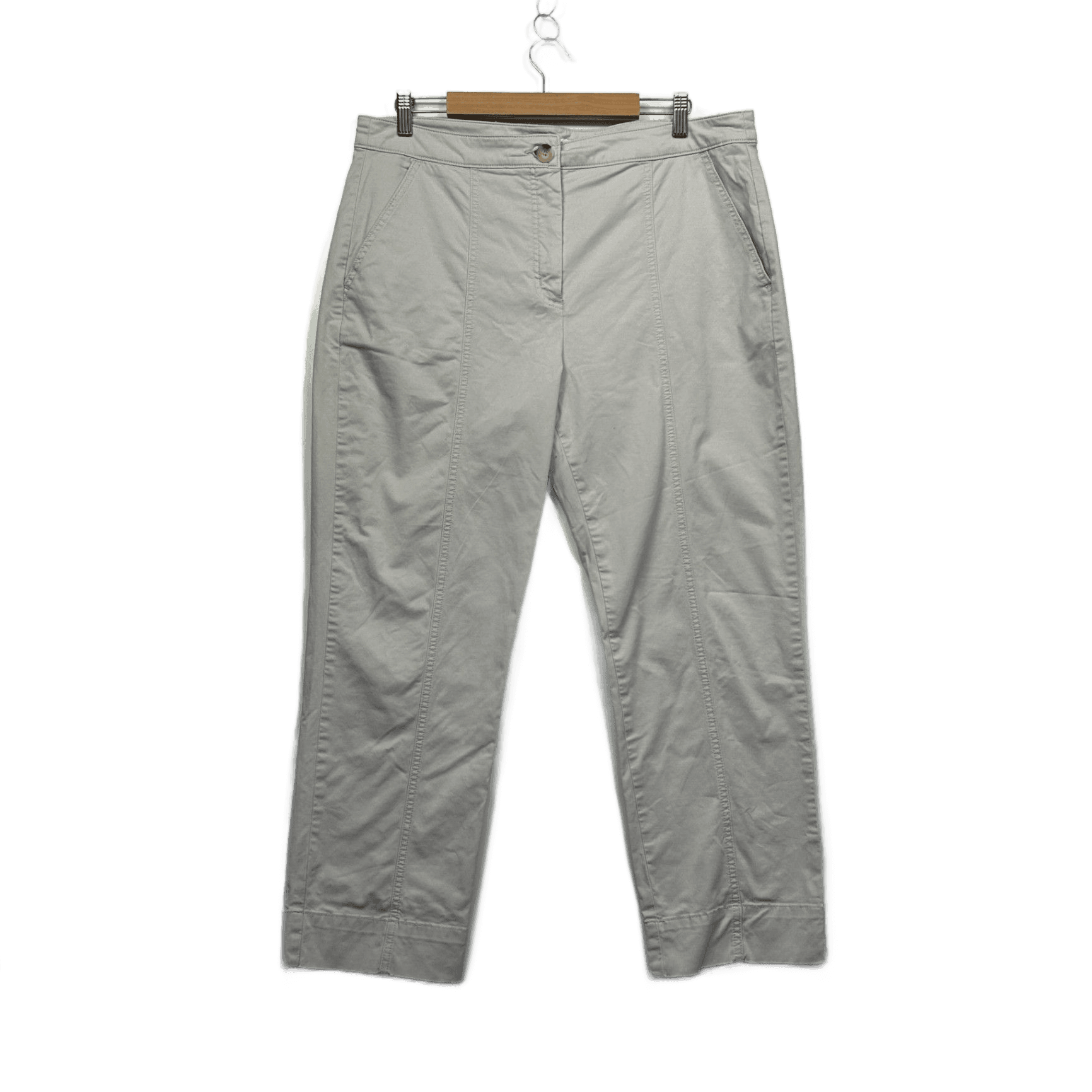Sportscraft Beige Pockets Cotton Straight Leg Chinos Trousers Pants Size 16