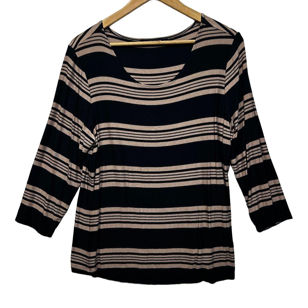 Sportscraft Black Striped Top - Size L