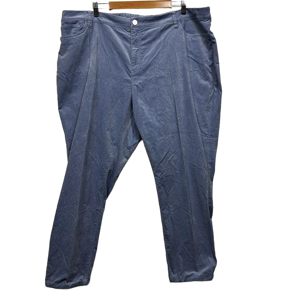 Sportscraft Blue Velvet Feel Straight Leg Pants - Size 18