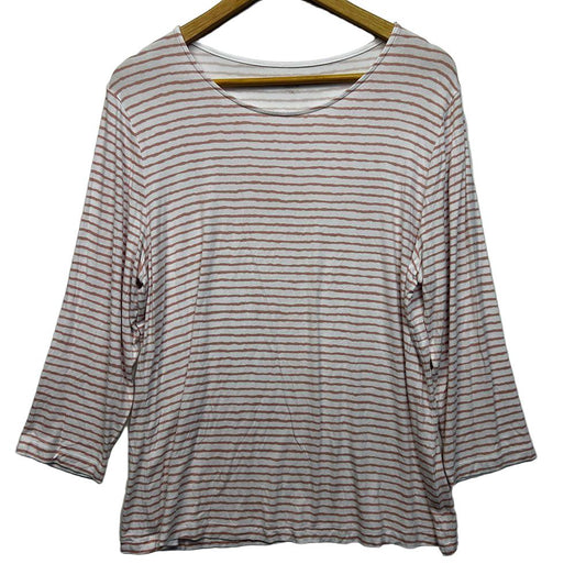 Sportscraft Pink Striped Top - Size XXL