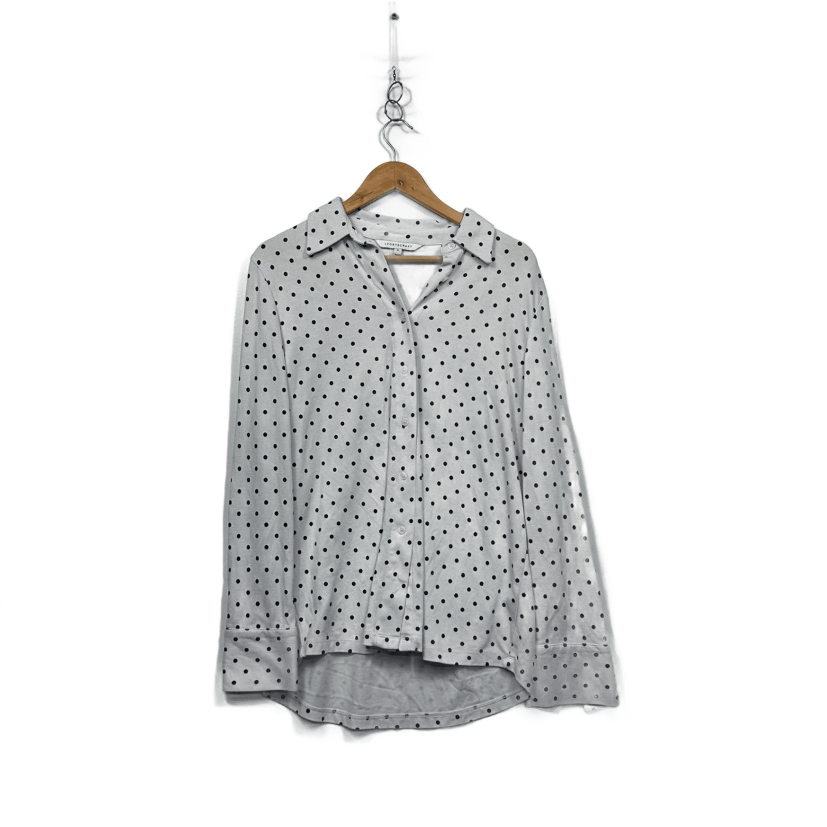 Sportscraft White Black Long Sleeve Button Up Shirt - Size XL