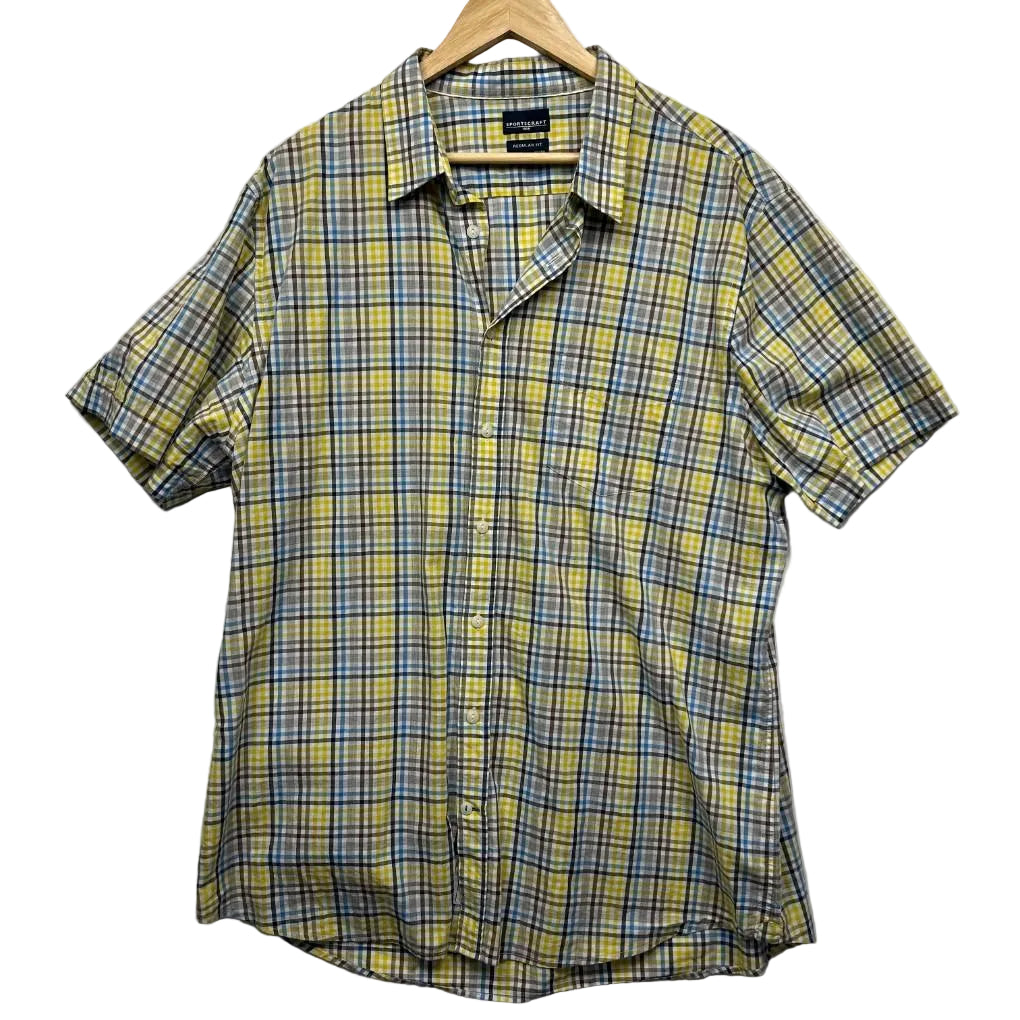 Sportscraft Yellow Check Cotton Shirt - Size XXL