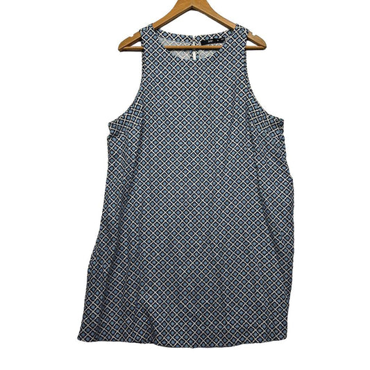 Sportsgirl Blue Geometric Print Dress - Size 18
