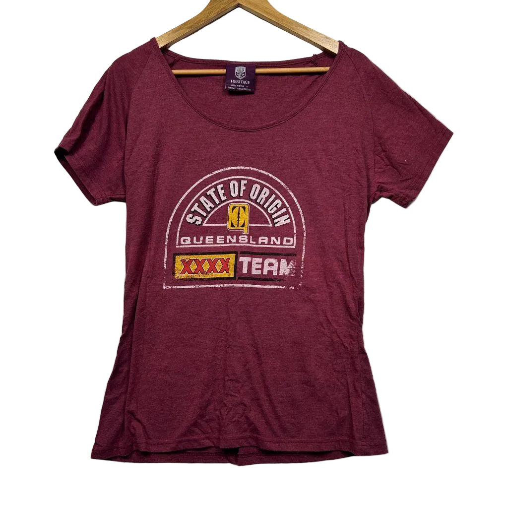 State of Origin QLD Maroons Cotton Tee - Size 14
