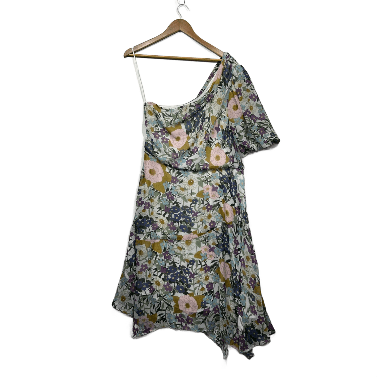 Stella Multicoloured Floral One Shoulder Asymmetric Dress - Size 14