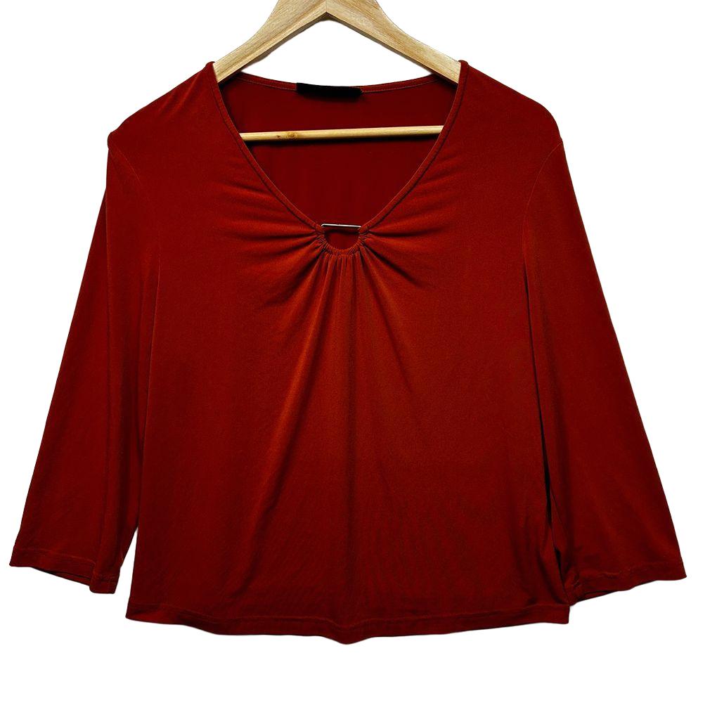 Stitches Petites Rust Long Sleeve Top - Size 16