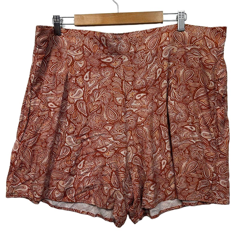 Styling You The Label Rust Paisley Shorts - Size 20