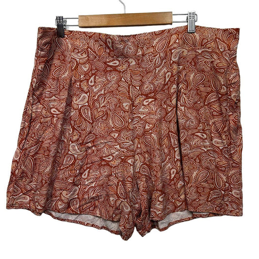 Styling You The Label Rust Paisley Shorts - Size 20