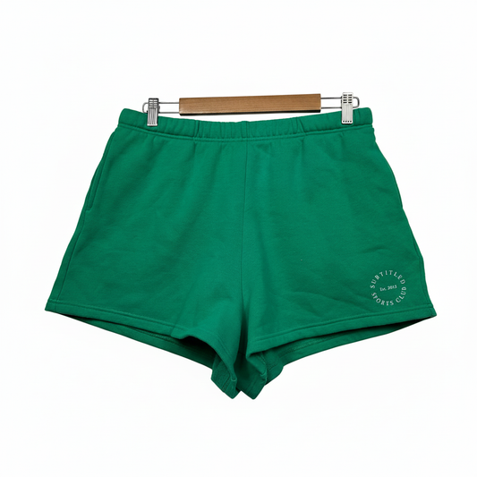Subtitled Emerald Green Shorts - Size XL