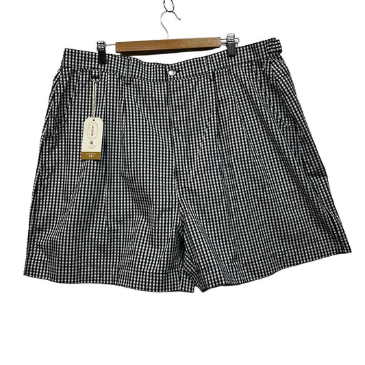 Sük Workwear Black and White Check Cotton Shorts - Size 20