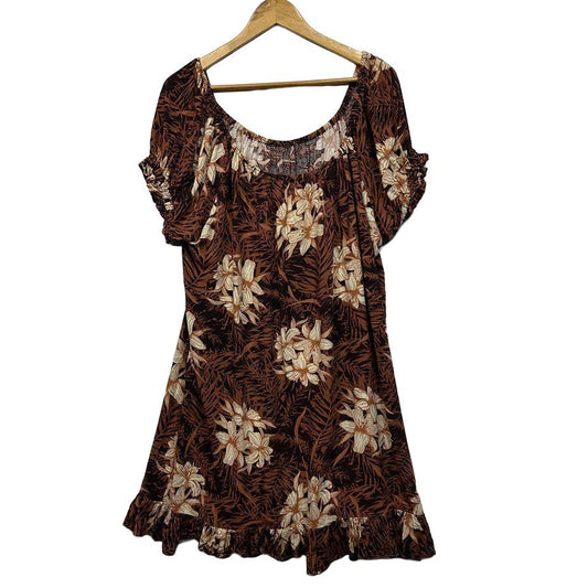 Sundrenched Australia Brown Floral Dress - Size 18