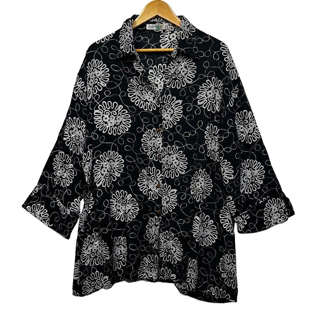 Sundrenched Australia Black Floral Shirt - Size XXL