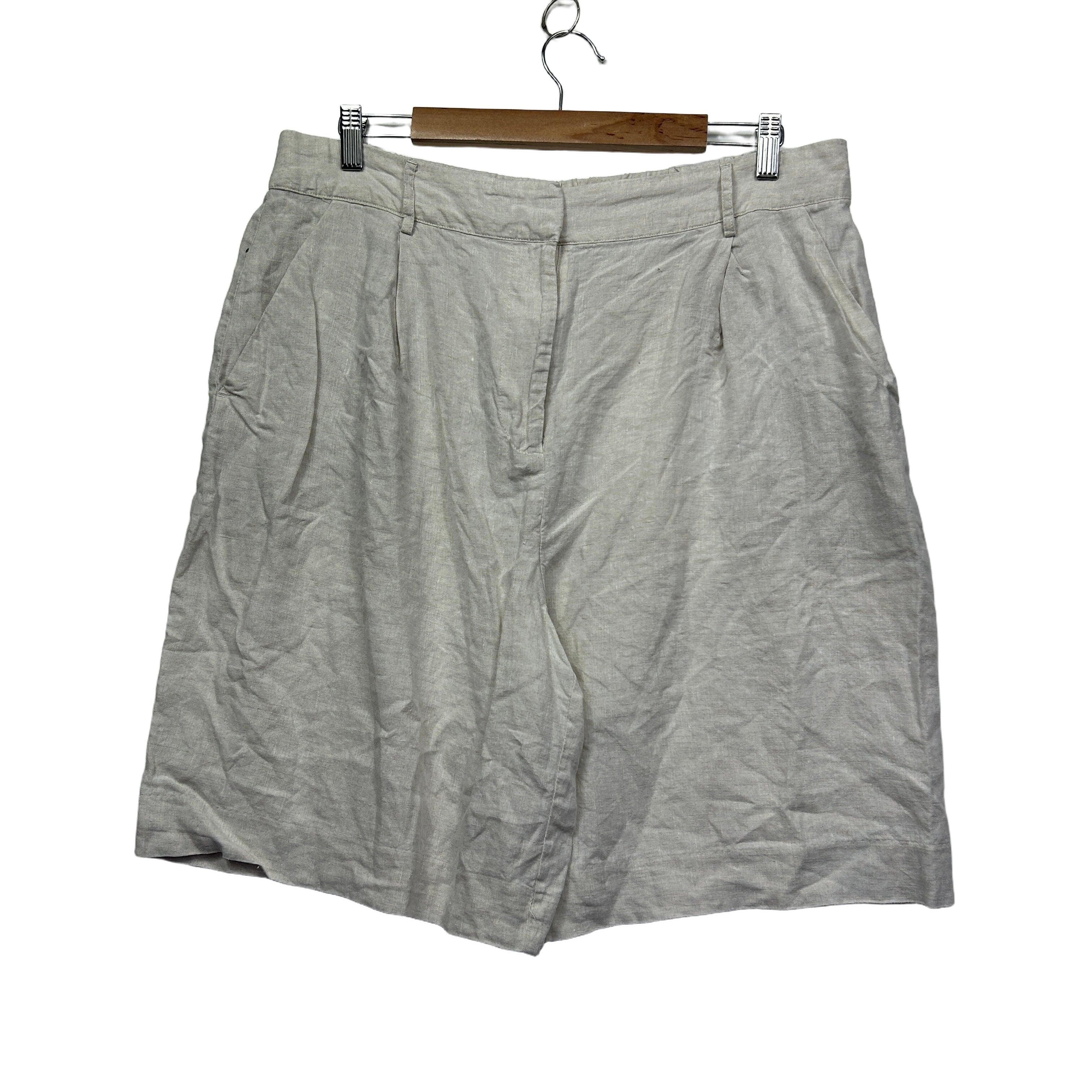 Sussan Biege Linen Shorts - Size 16