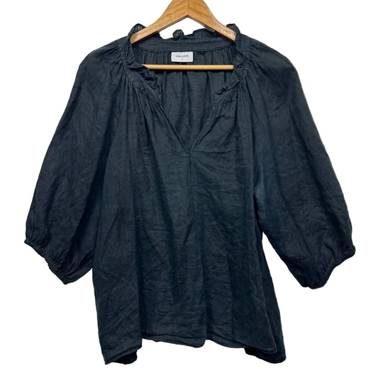 Sussan Black Linen Blouse - Size 14