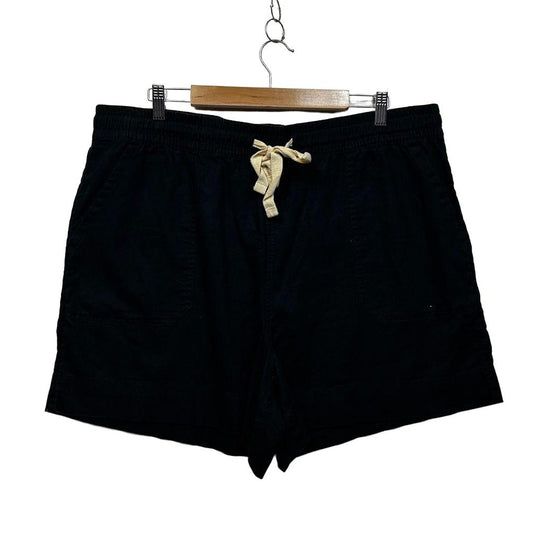 Sussan Black Plus Size Linen Shorts - Size 20