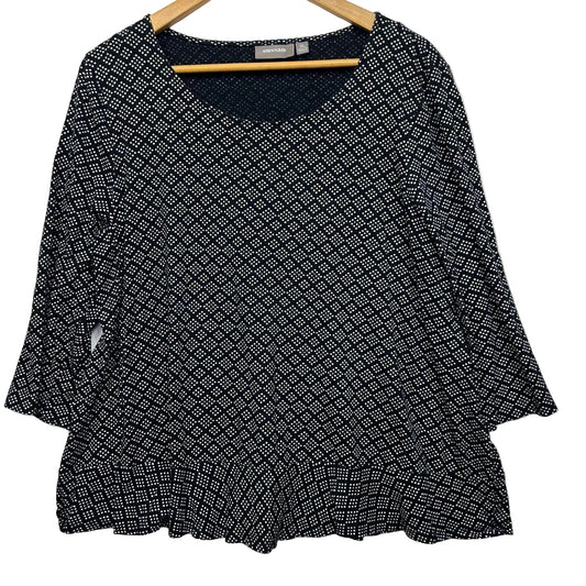 Sussan Black Spot Cotton Top - Size XL