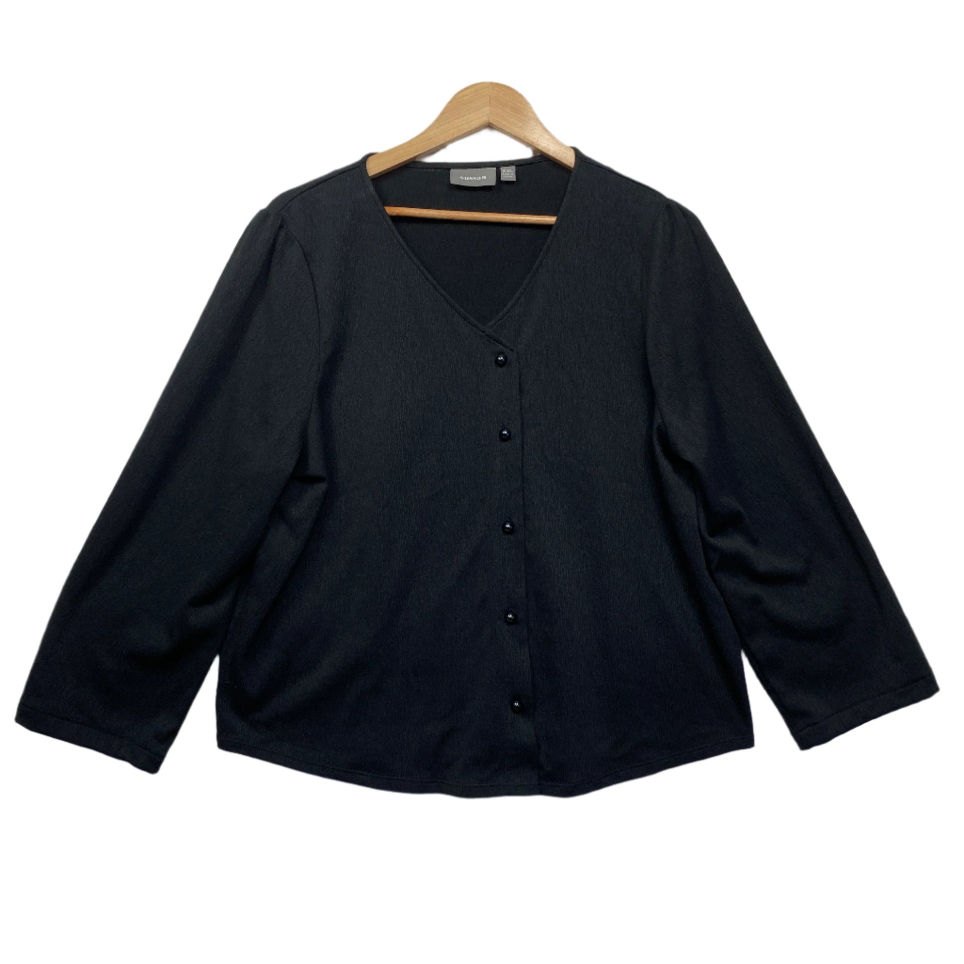 Sussan Blazer Jacket Size 2XL 16 18 Black Button Up