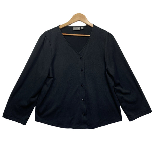 Sussan Blazer Jacket Size 2XL 16 18 Black Button Up