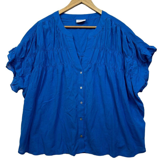 Sussan Blue Cotton Top - Size 18