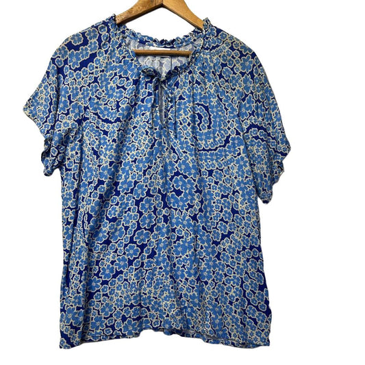 Sussan Blue Floral Top - Size L