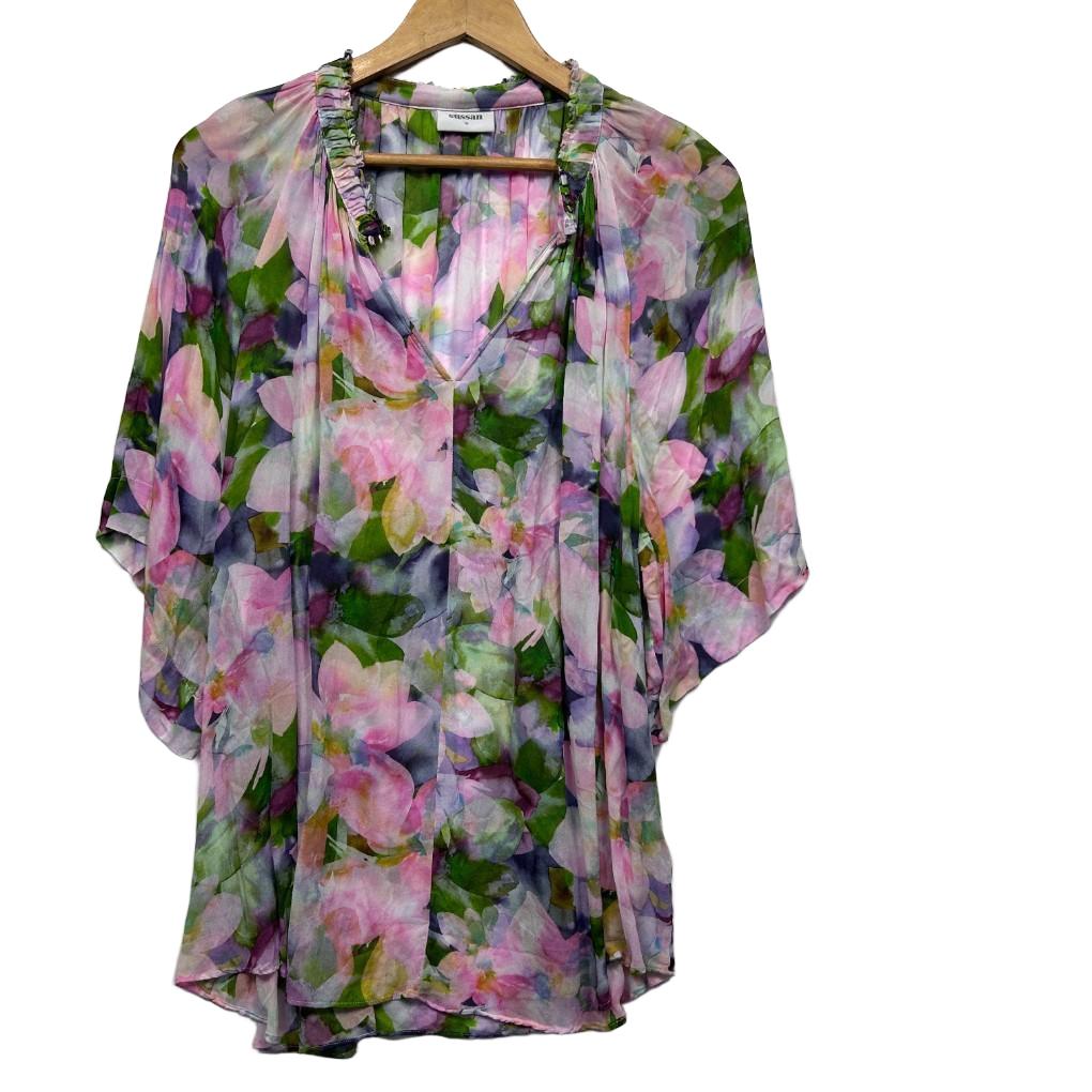 Sussan Floral Sheer Top - Size 16